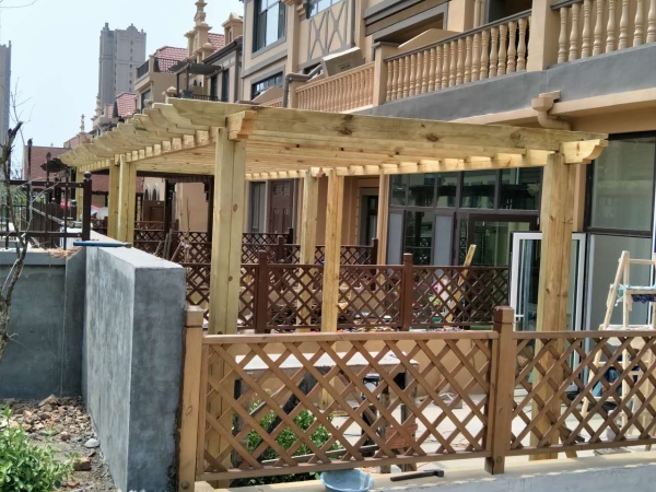 烟台木塑廊架围栏